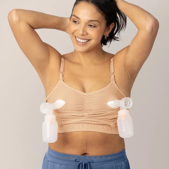 Kindred Bravely Sublime Hands-Free Pumping & Nursing Bra In Beige Size L Minimal - Picture 4 of 11
